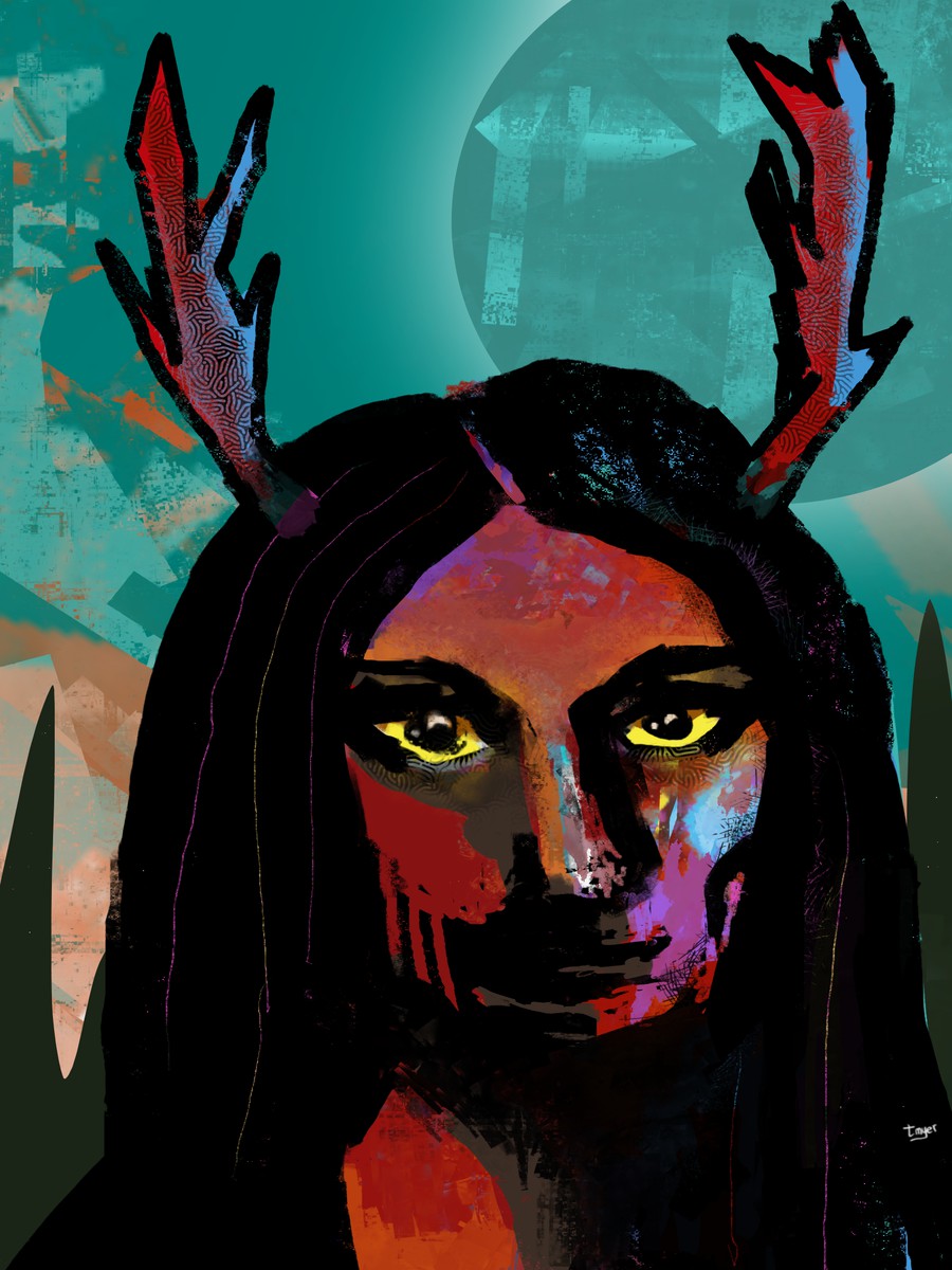 Deer Woman — digital artwork by Tom Myer