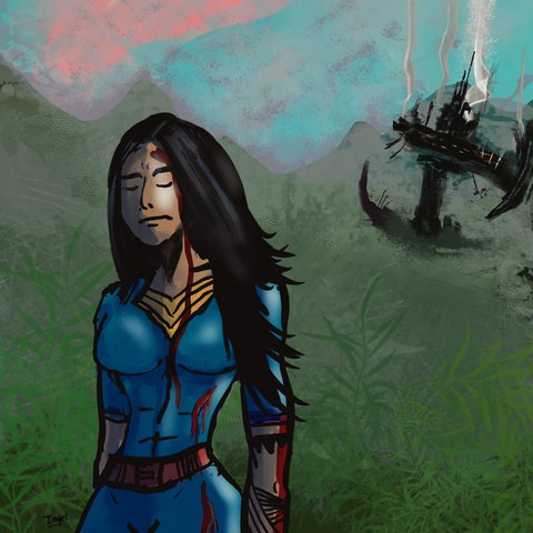 Futurism: Crash Landing — digital artwork by Tom Myer