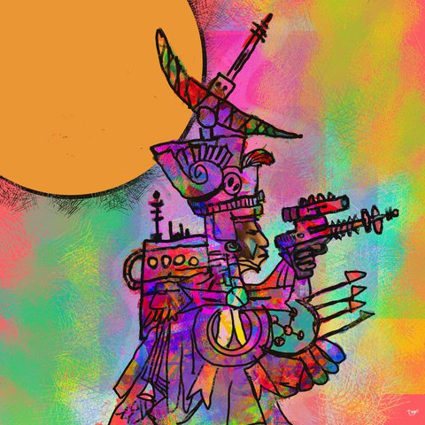 Futurism: Mesoamerican — digital artwork by Tom Myer