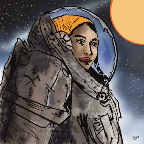 Futurism: Spacewalk — digital artwork by Tom Myer