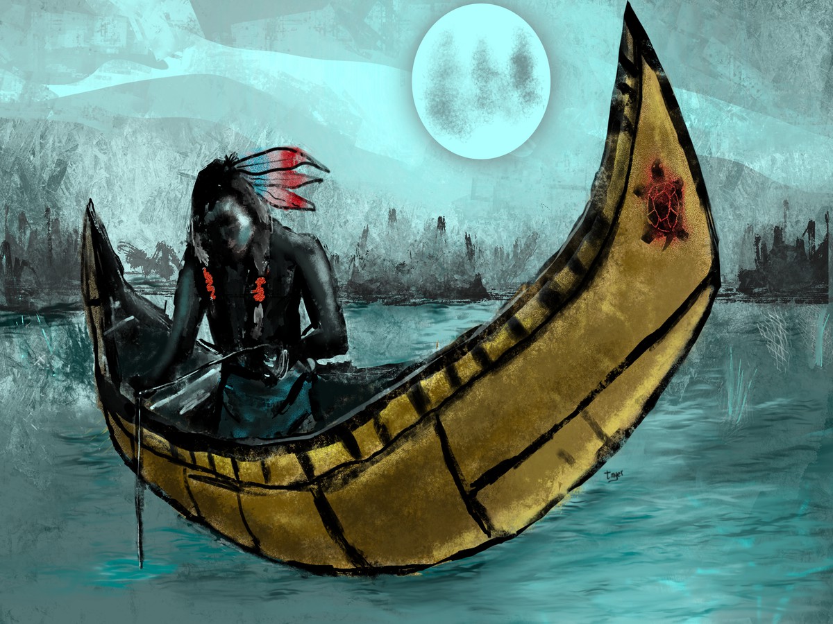 Moonlight Fishing — digital artwork by Tom Myer