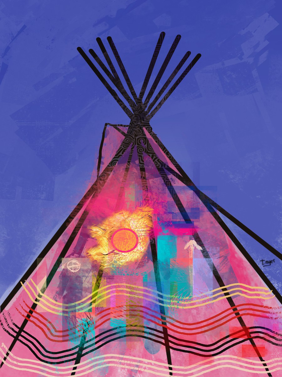 Sacred Lodge — digital artwork by Tom Myer